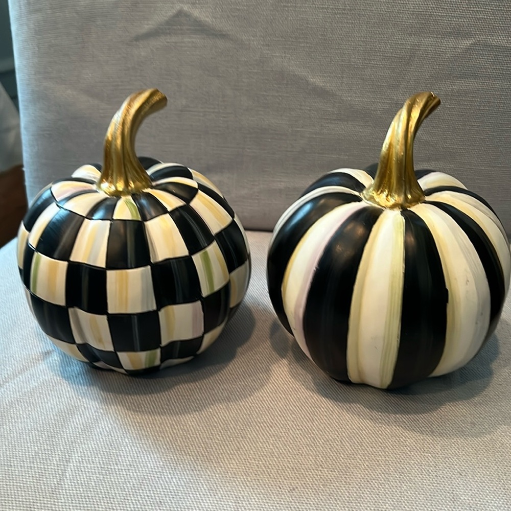 Mackenzie-Childs pair of pumpkins